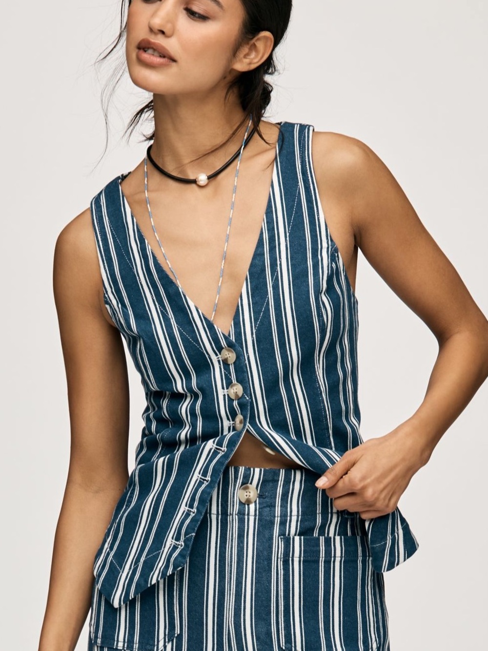 NWT Anthropologie Halsey Button Front Vest slim fit- size large